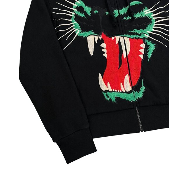 NWT Authentic Gucci Jacket Black Jaguar Head Embroidered Zip Up Track Jacket - Picture 7 of 9